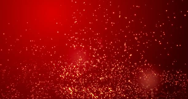istock Golden confetti bokeh lights on the red background. 3d illustration 1299317648