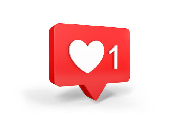 istock One like social media notification with heart icon. 3d rendering 1299320104