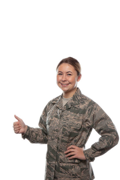 istock Female Soldier With Thumb Up 1299322206