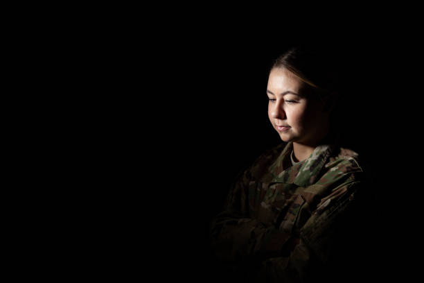 istock Dramatic Portrait of a Female Soldier 1299322228