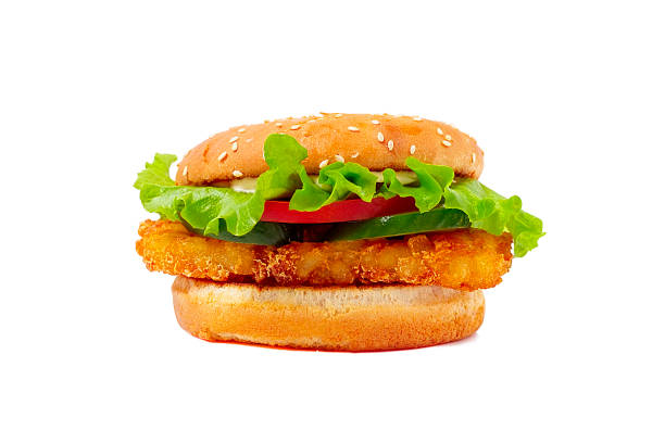 istock Vegan burger, on a white background, horizontal, no people, copy space 1299325920