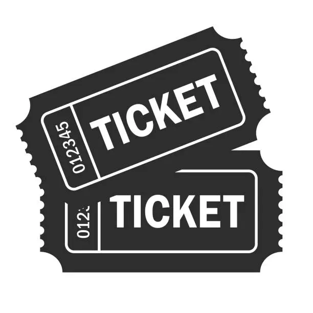 Vector illustration of Couple of tickets vector icon