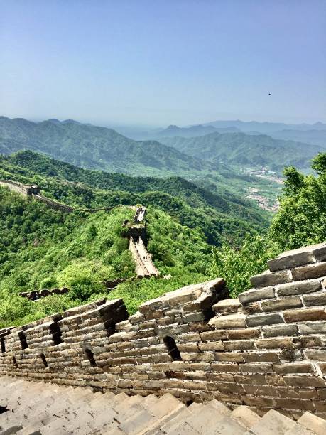 The Great Wall of China is a series of fortifications that were built across the historical northern borders of ancient Chinese states and Imperial China as protection against various nomadic groups from the Eurasian Steppe. In Summer. Badaling part la gran muralla china es una serie de fortificaciones que fueron construidas a través de las fronteras históricas del norte de los antiguos estados chinos y la china imperial como protección contra varios grupos nómadas de la estepa euroasiática. en v