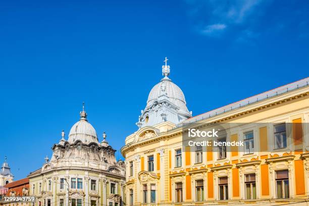Ornate Architecture In Downtown Cluj Napoca Romania Stock Photo - Download Image Now