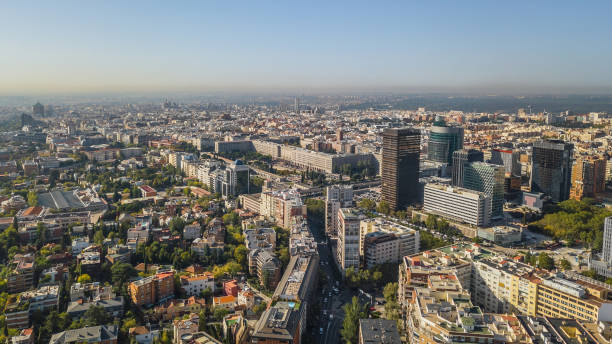Cityscape of Madrid Cityscape of Madrid on a sunny day. Aerial view madrid city view stock pictures, royalty-free photos & images