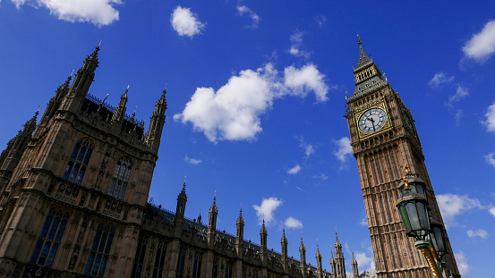 Shot of the Big Ben clock tower in London, United Kingdom