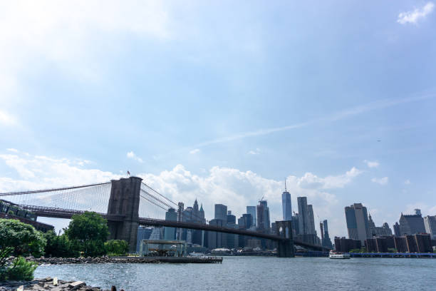 istock Brooklyn Bridge in New York City with complex cables installed 1299369028