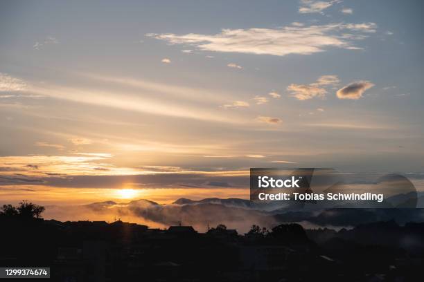 Morning View Over Nabari City Stock Photo - Download Image Now - Cloud - Sky, Clear Sky, Dusk