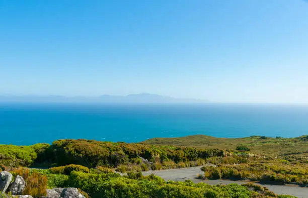 Photo of Shadow of Sterart Island on horizon from Bluff Hill lookout