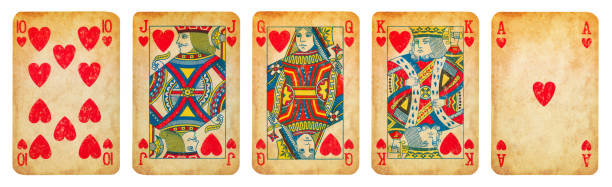 istock Royal Flush of Hearts - isolated 1299383999
