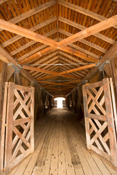 istock Inside the Comstock Covered Bridge in Colchester, Connecticut. 1299386411
