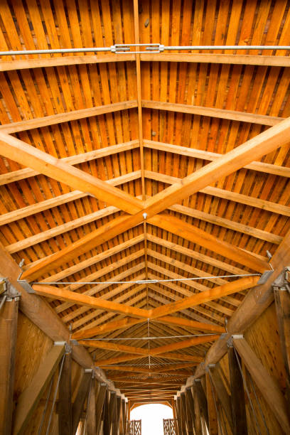 istock Inside the Comstock Covered Bridge in Colchester, Connecticut. 1299386443