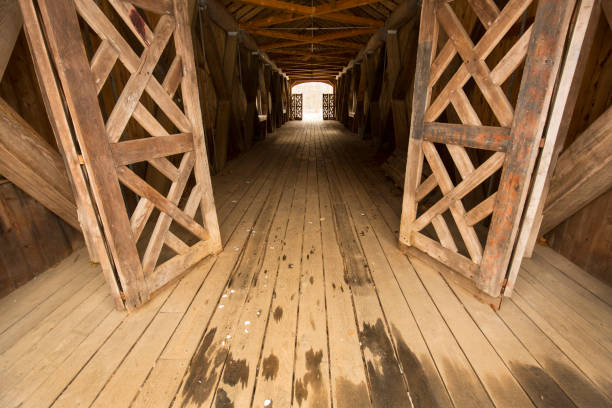 istock Inside the Comstock Covered Bridge in Colchester, Connecticut. 1299386460
