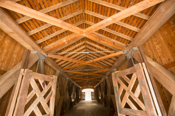 istock Inside the Comstock Covered Bridge in Colchester, Connecticut. 1299386491