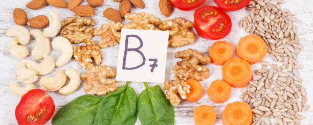 istock Healthy products as source minerals, vitamin B7 and fiber, nutritious eating concept 1299387227