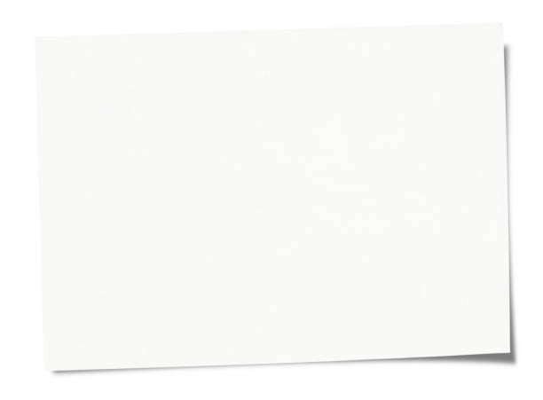 papel en blanco aislado sobre blanco - tarjeta de felicitación fotos fotografías e imágenes de stock