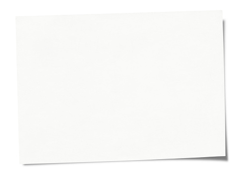 Blank paper isolated on white