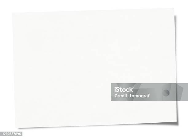 Blank Paper Isolated On White Stock Photo - Download Image Now - Paper, White Color, Greeting Card