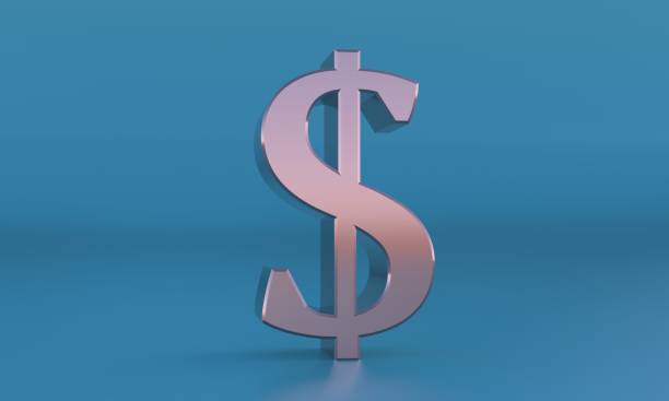istock Golden dollar sign on a blue background. 3d rendering illustration 1299390877