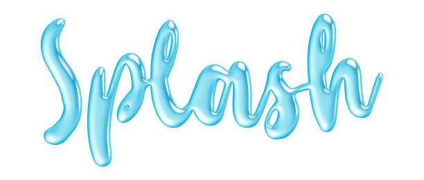 Splash, 3d rendering of a Word with drops