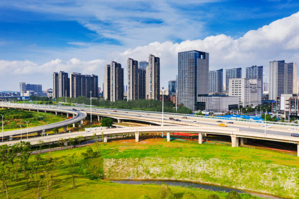 istock Highway and viaduct under the blue clouds 1299394922