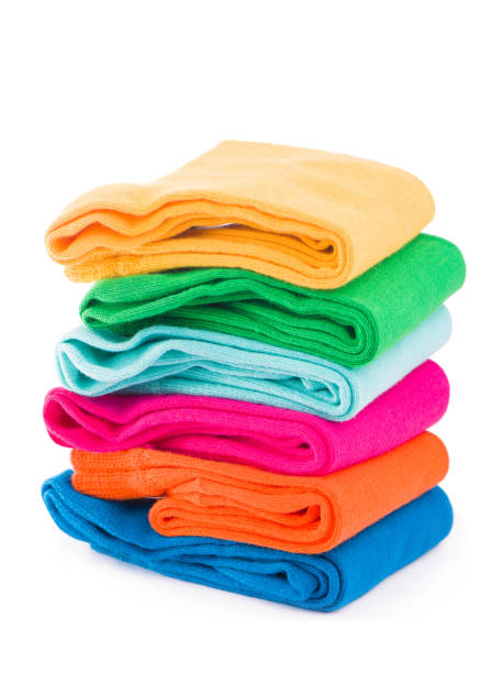 istock Pile of colorful socks on white background 1299394933
