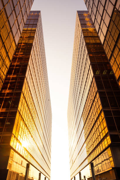 istock Low angle view of skyscrapers in city 1299407089