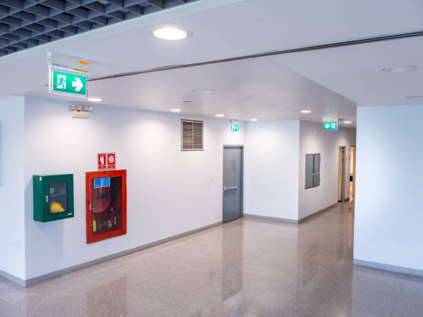 istock fire extinguisher cabinet in the office building For preparing to prevent fire 1299411661