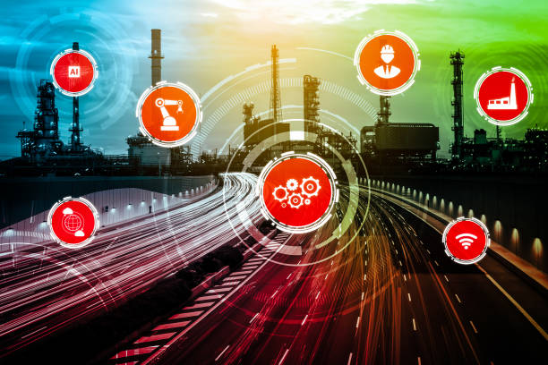 istock Industry 4.0 technology concept - Smart factory for fourth industrial revolution 1299411958