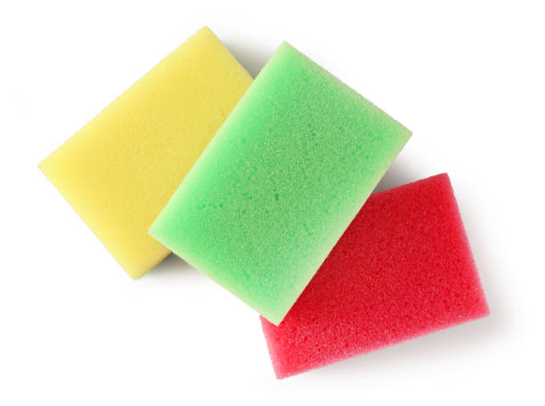 istock dishwashing sponges isolated on a white background, top view 1299412996