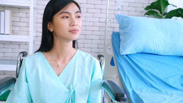 istock Happy patient getting well improvement at hospital 1299413257