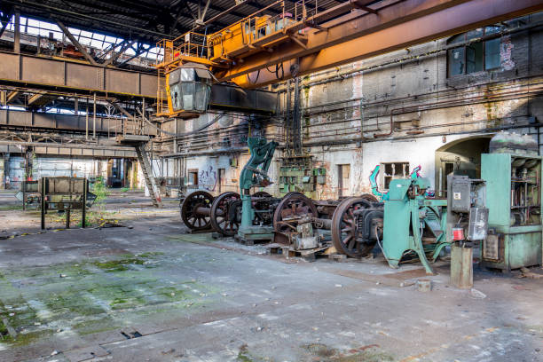 istock Old elevator in a large deserted factoty in east germany 1299413777