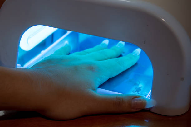 istock Gel nail process. Aesthetic gel nails concept 1299427706
