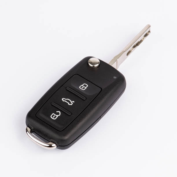 istock CAR KEY. Black color modern car key 1299433579