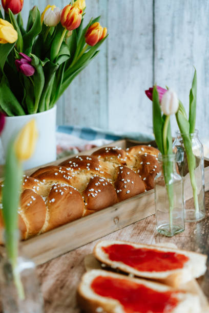 istock Fresh baked sweet braided yeast bun 1299435442