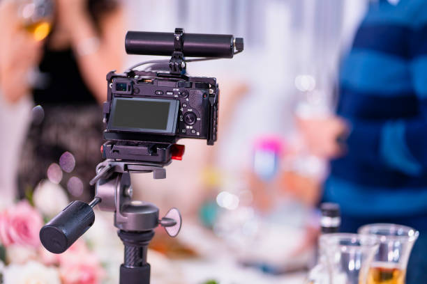 istock video camera on a tripod. professional shooting. 1299438277