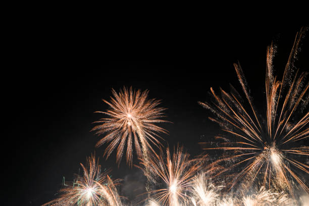 istock Fireworks light up the sky with smoke. Colorful. 1299442147
