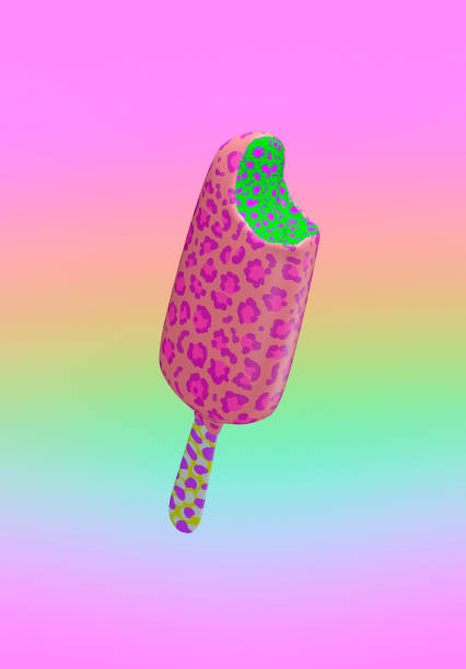 istock 3d render fashion collage abstract scene.  Creative animal pattern ice cream in gradient space. Minimalistic food style modern art. 1299444400