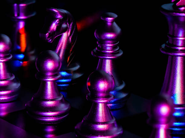 istock Chess board game. Strategy ideas concept business futuristic graphic icon. 1299445622