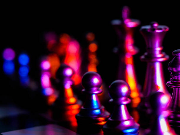 istock Chess board game. Strategy ideas concept business futuristic graphic icon. 1299445656