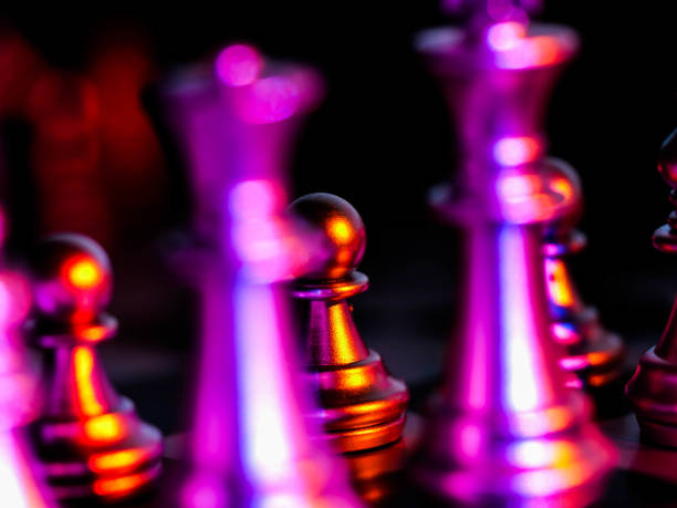 istock Chess board game. Strategy ideas concept business futuristic graphic icon. 1299445661