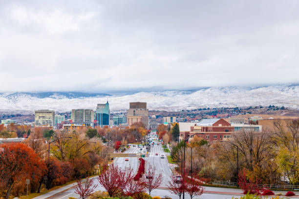 boise ,idaho, centre-ville, la capitale de l’état de l’idaho - pocatello photos et images de collection