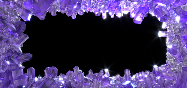 3d frame from purple crystals