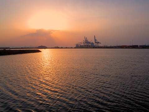 Puerto de Djibouti al atardecer - Golfo de Tadjoura, Ciudad de Djibouti, Djibouti photo