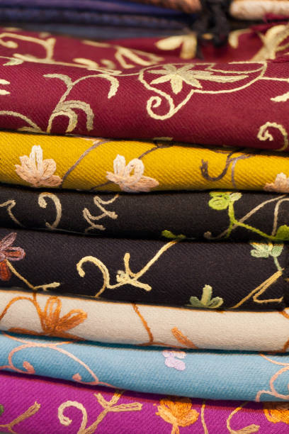 istock Turkish colourful fabrics from the silk and the cotton 1299457143