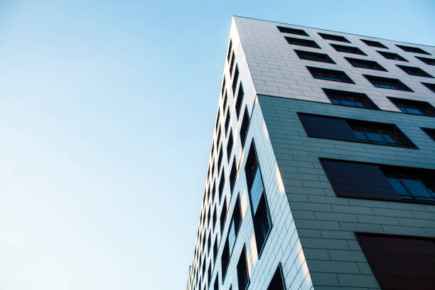 istock view on new modern buildings, facade corner and sky, real houses on line 1299463372