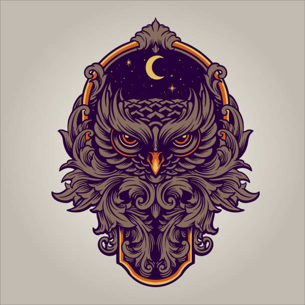 The Night Owl Predator with frame Ornaments Swirl illustrations for your work Logo, mascot merchandise t-shirt, stickers and Label designs, poster, greeting cards advertising business company or brands. The Night Owl Predator with frame Ornaments Swirl illustrations for your work Logo, mascot merchandise t-shirt, stickers and Label designs, poster, greeting cards advertising business company or brands. unconventional wisdom stock illustrations