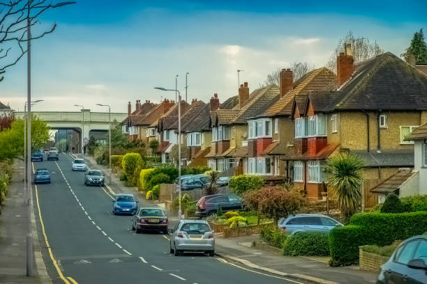 istock Street in London suburb in spring 1299470441