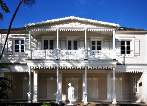 Saint-Denis, Réunion island: creole mansion built in the 1840s - Villa de la Région, formerly Villa du Général - Rue de Paris - Saint-Denis de la Réunion, Reunion Island.