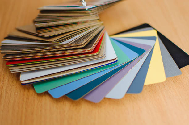 istock Sample of PVC Polymer Vinyl . material for interior architecture and construction or furniture finishing design concept 1299473993
